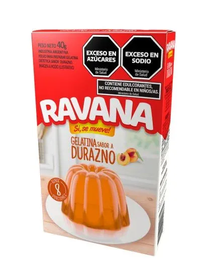 GELATINA RAVANA DURAZNO 12 X 40GRS