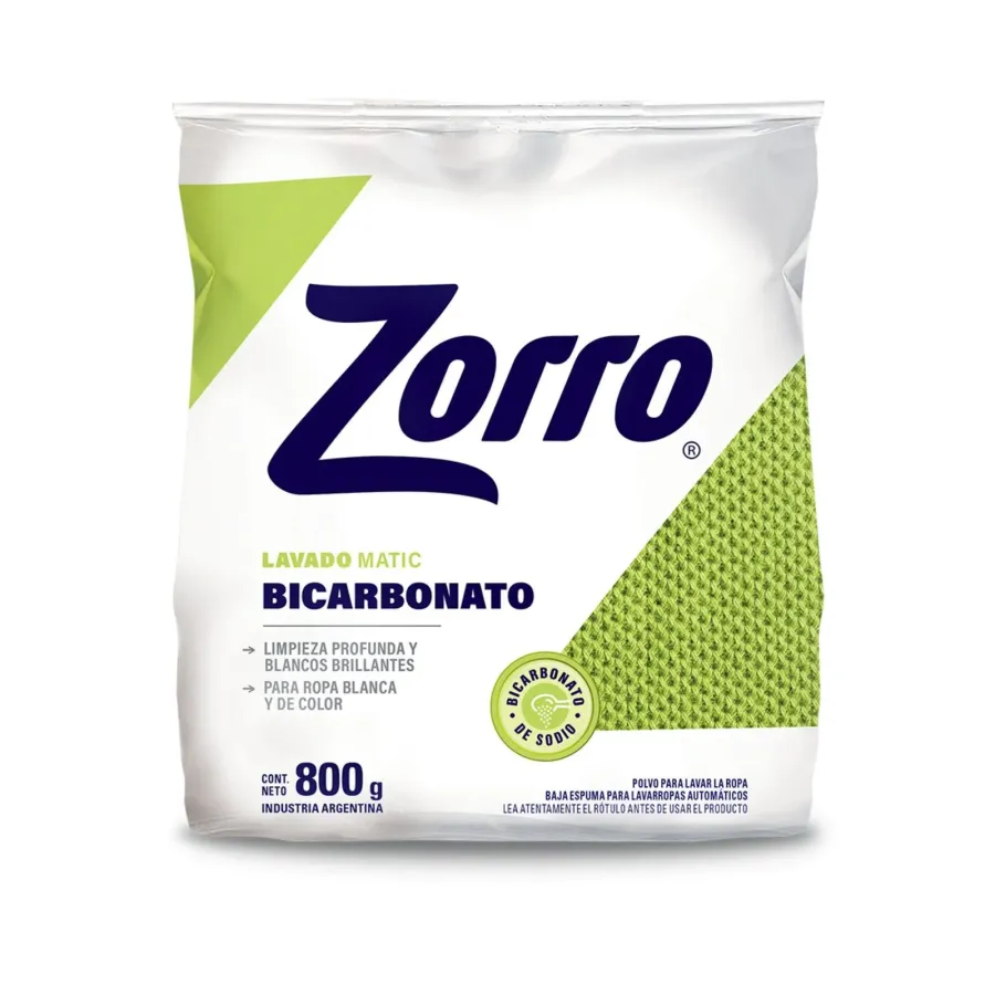 JABON EN POLVO ZORRO REG BICARBONATO X 800GRS