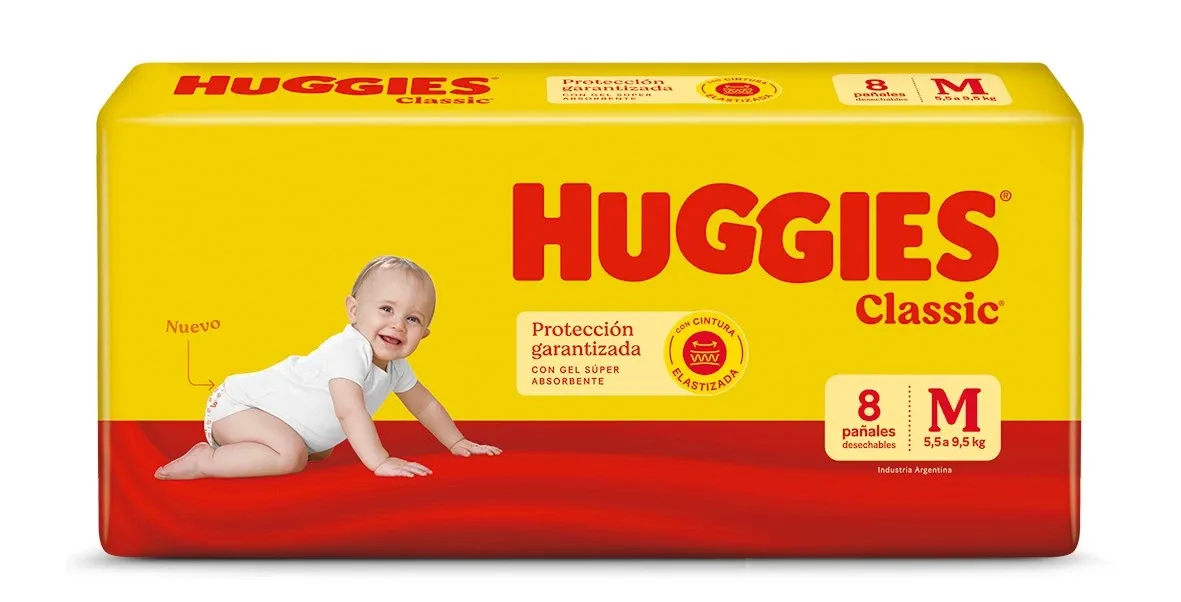 PA&Ntilde;ALES HUGGIES AMARILLO MED.*8UNID.
