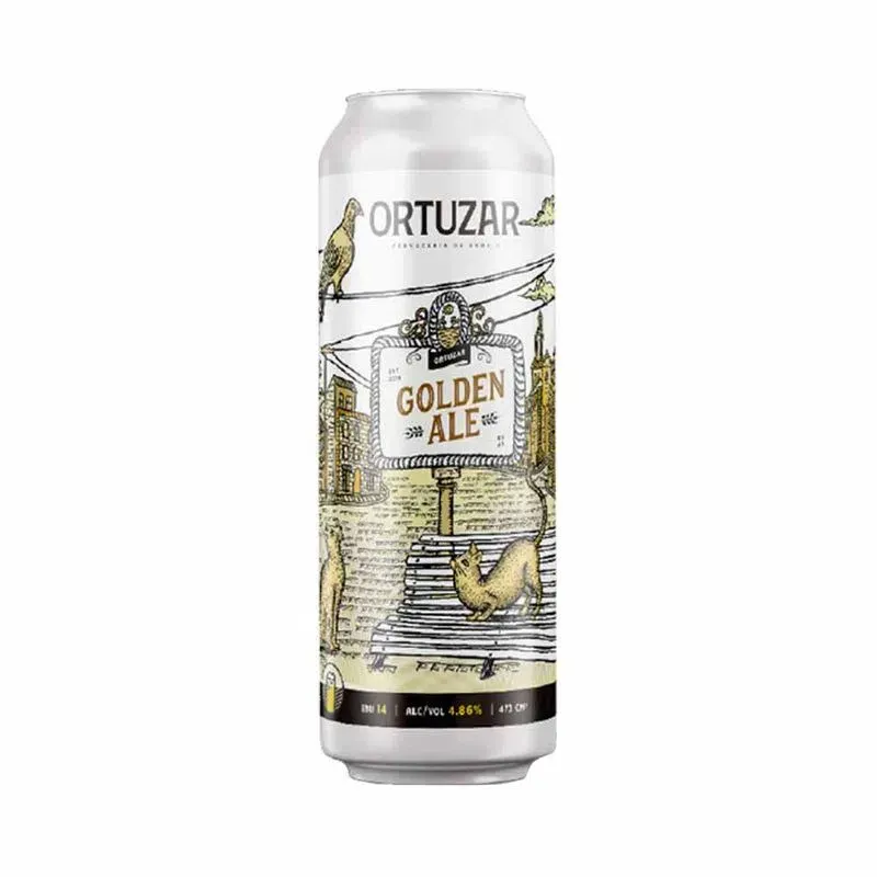 CERVEZA ORTUZAR GOLDEN ALE LATA X 473CC
