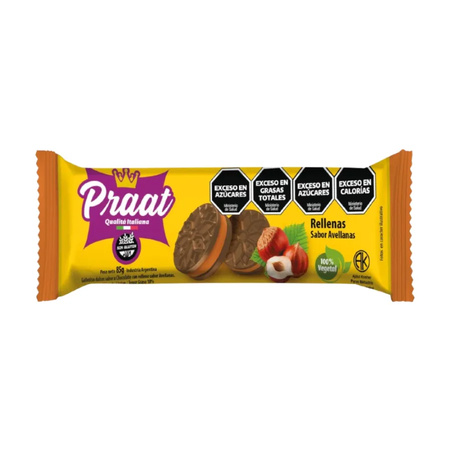 GALLETITAS PRAAT RELLENAS AVELLANA 20 X 90GRS