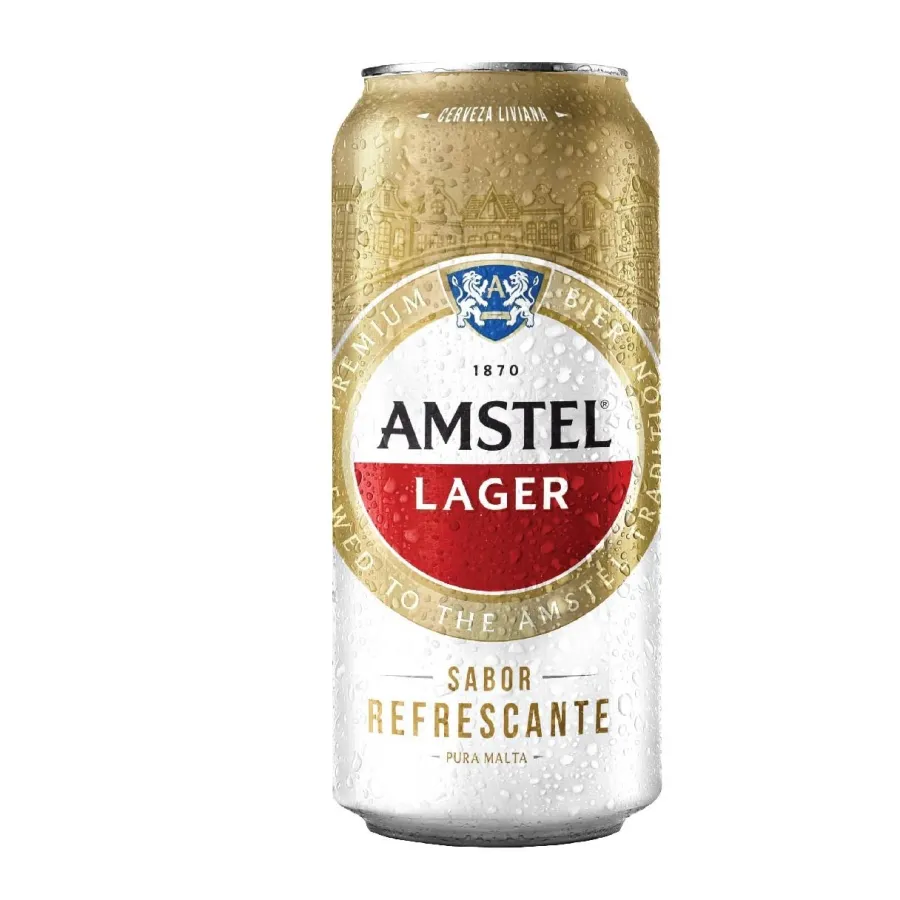 LATA CERVEZA AMSTEL LAGER*473CC.