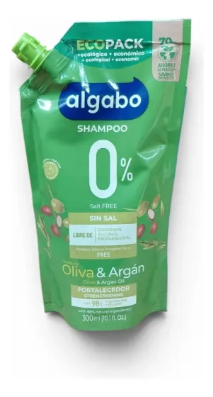 SHAMPOO ALGABO ECO PACK X 300CC OLIVA Y ARGAN