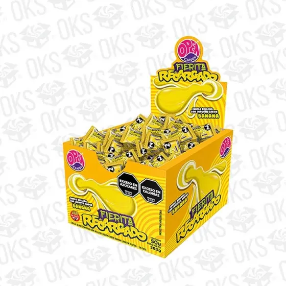 CHICLE FIERITA RECARGADO BANANA  CAJA X 100UNID