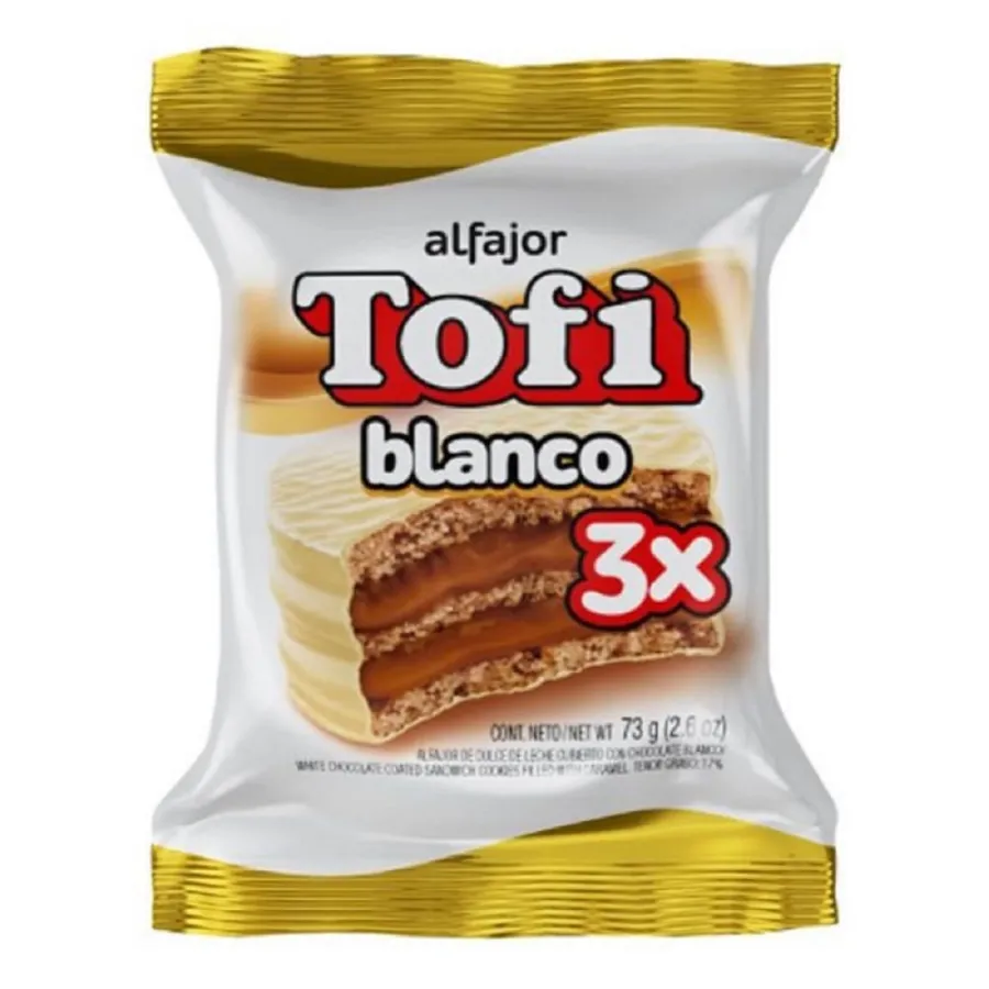 ALFAJOR TOFI TRIPLE BLANCO 21*73GRS