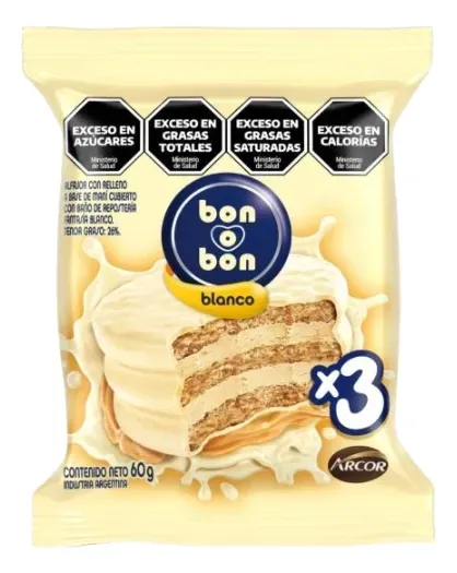 ALFAJOR BON O BON TRIPLE BLANCO 21 X 60GRS