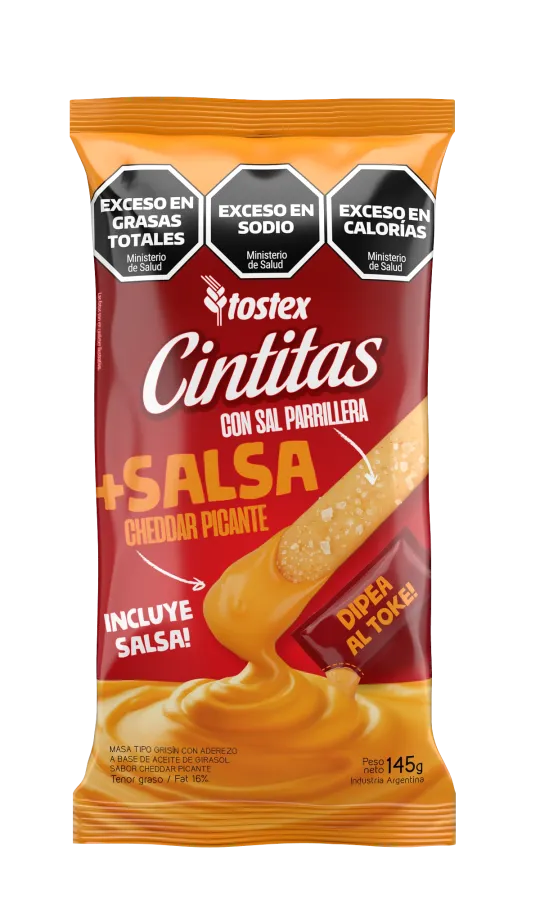 CINTITAS TOSTEX SALSA CHEDDAR PICANTE 13 X 145GR