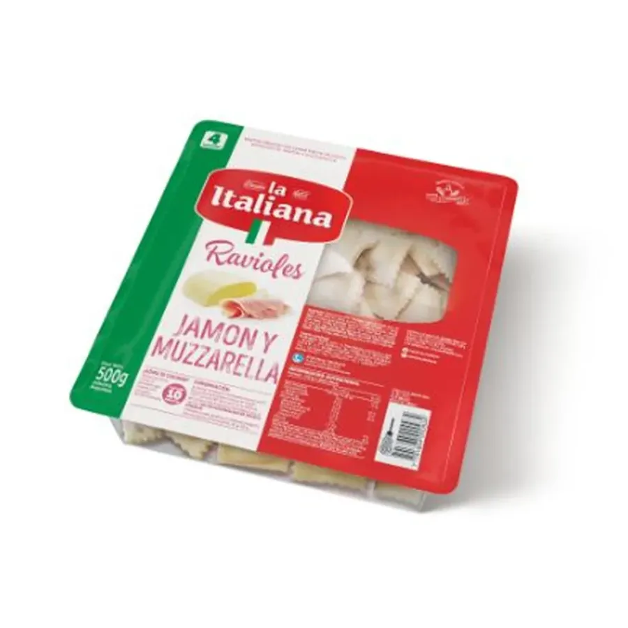 RAVIOLES JAMON Y QUESO LA ITALIANA *500GRS