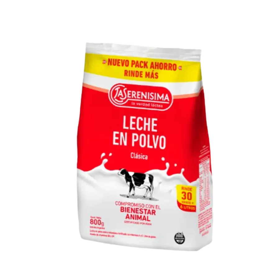 LECHE EN POLVO LA SERENISIMA ENTERA X 800 GR