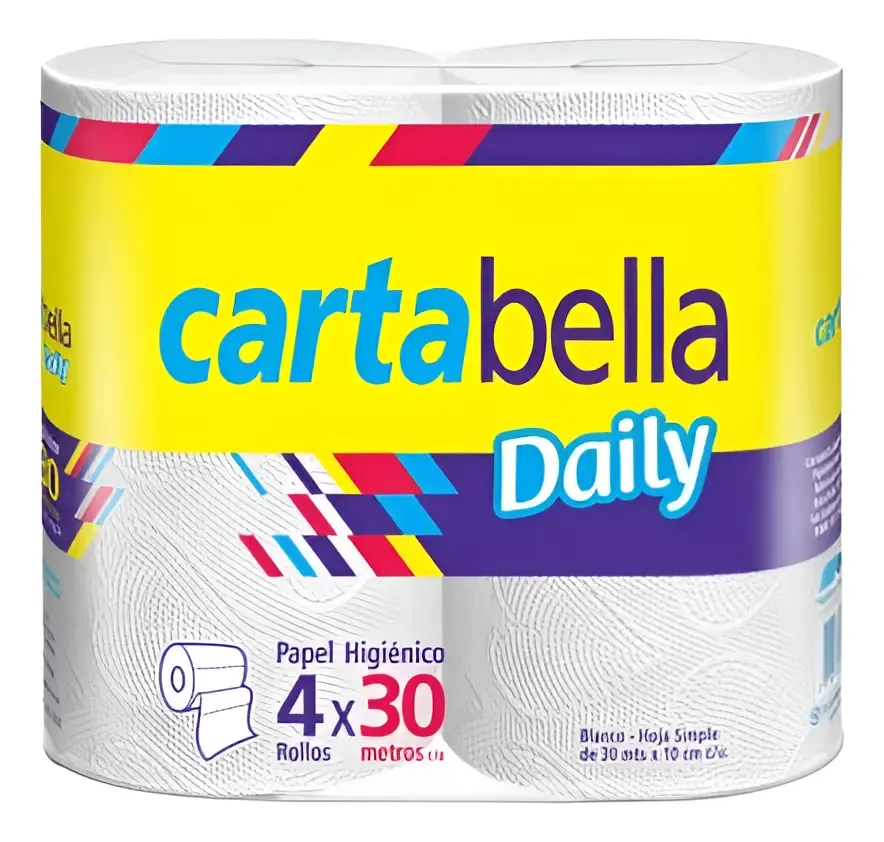 PAPEL HIG. CARTABELLA BCO 12*4*30MTS SIMPLE HOJA