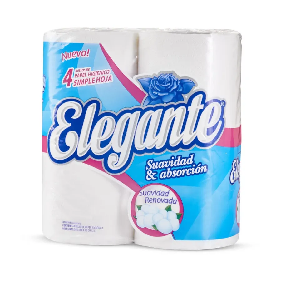 PAPEL HIG. ELEGANTE BLANCO 12*4*30MTS SIMPLE HOJ