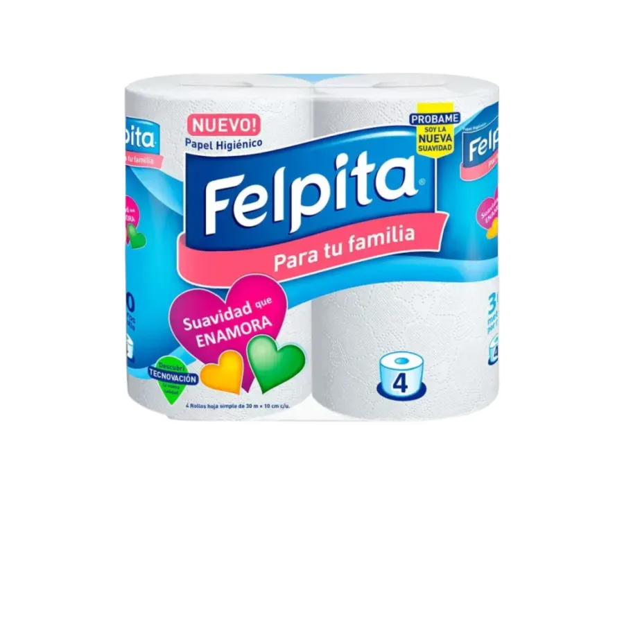 PAPEL HIG. FELPITA BCO 12*4*30MTS SIMPLE HOJA