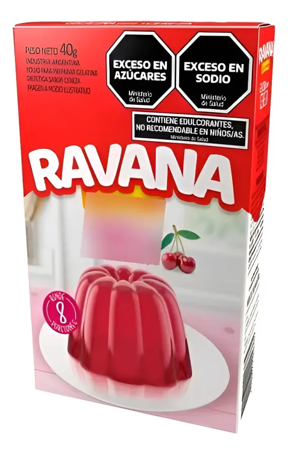 GELATINA RAVANA CEREZA 12 X 40GRS