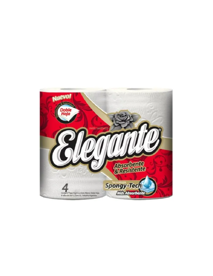 PAPEL HIG. ELEGANTE DOBLE HOJA 10*4*20MTS