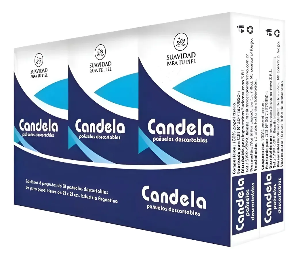 PA&Ntilde;UELOS DESCARTABLES CANDELA 48 PACKS X 6 UNID.
