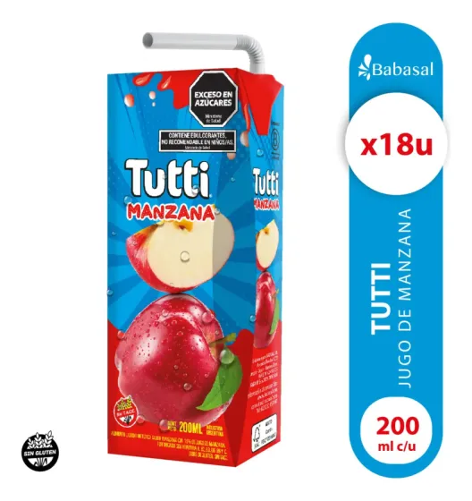 Jugo Tutti Manzana 200ml X 18u