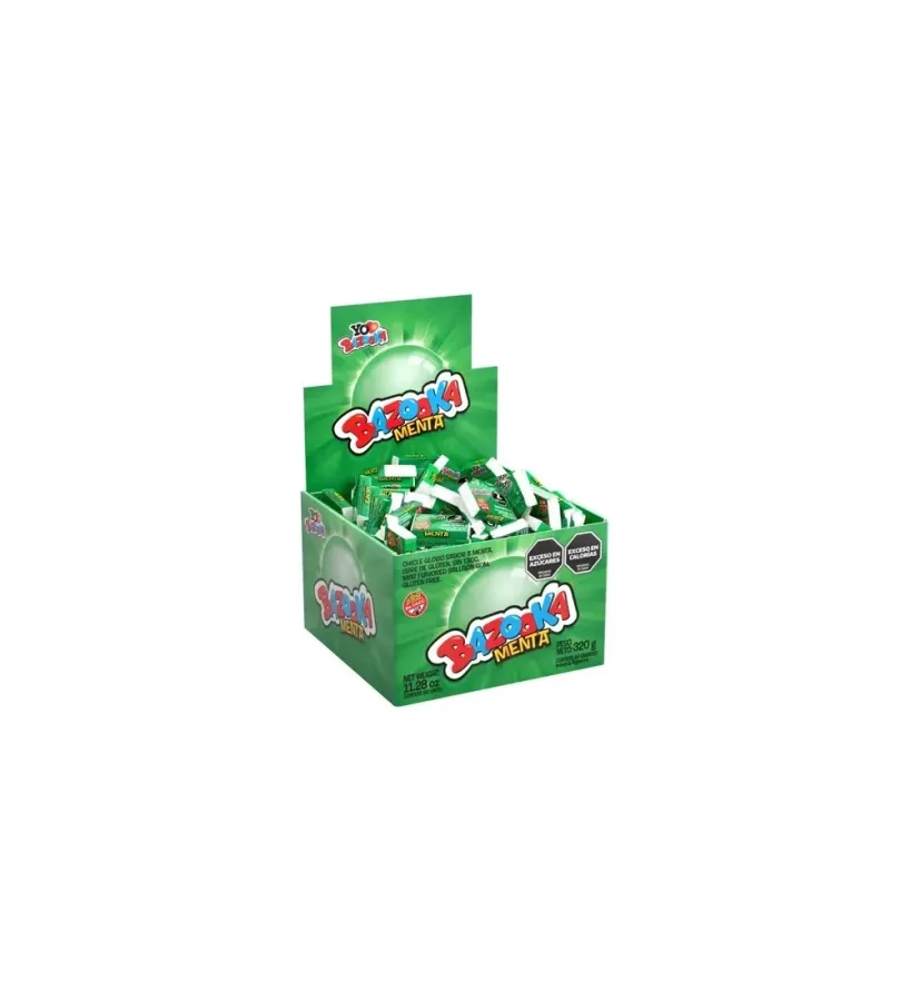 CHICLE BAZOOKA MENTA 18 X 80 X 4