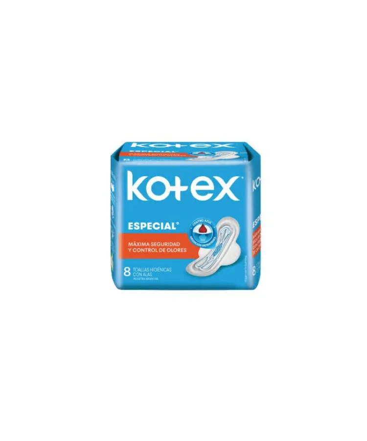 TOALL FEM KOTEX ESPECIAL C ALAS X 8UNID