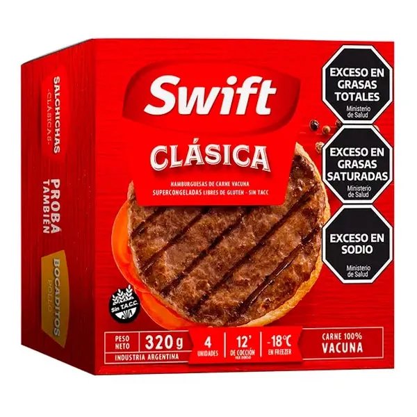 HAMBURGUESA SWIFT CLASICA 4 X 80 GRS