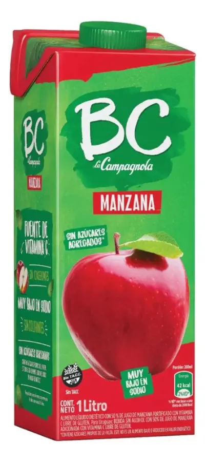 JUGO BC MANZANA 12*1LT