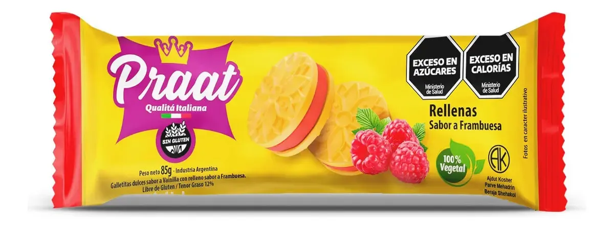GALLETITAS PRAAT RELL FRAMBUESA 20 X 85GRS